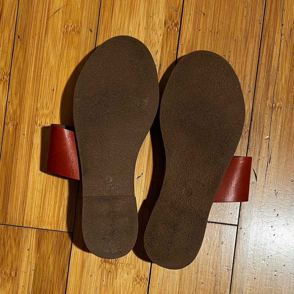 Madewell The Boardwalk Double-Strap Slide Sandals In Weathered Brick Size 8 - Picture 11 of 16